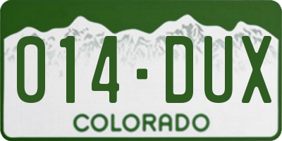 CO license plate 014DUX