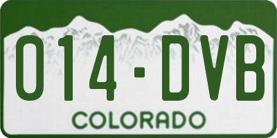 CO license plate 014DVB