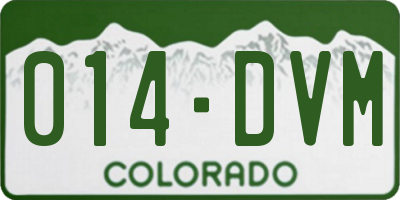 CO license plate 014DVM
