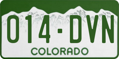 CO license plate 014DVN