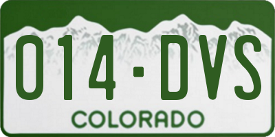 CO license plate 014DVS