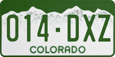 CO license plate 014DXZ