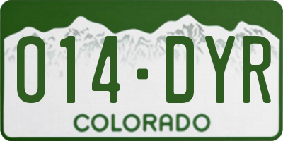 CO license plate 014DYR