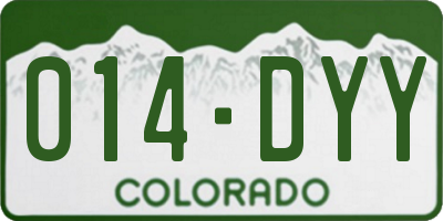 CO license plate 014DYY