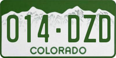 CO license plate 014DZD