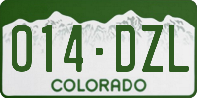 CO license plate 014DZL