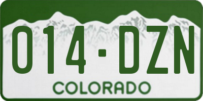 CO license plate 014DZN