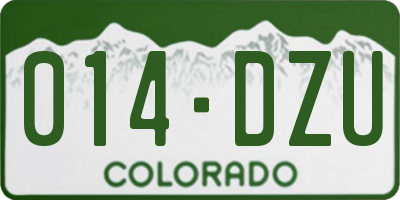 CO license plate 014DZU