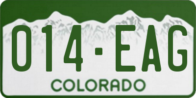 CO license plate 014EAG