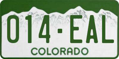 CO license plate 014EAL