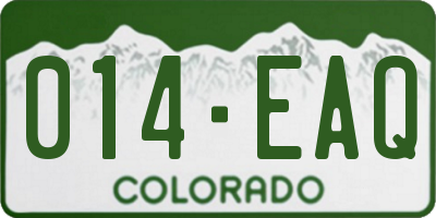 CO license plate 014EAQ