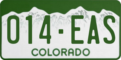 CO license plate 014EAS