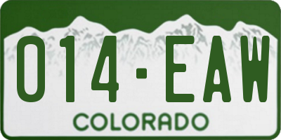 CO license plate 014EAW