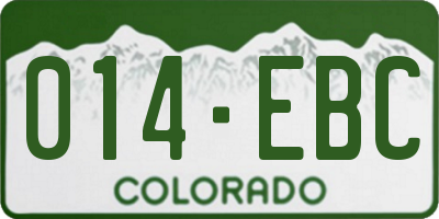 CO license plate 014EBC