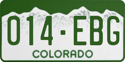 CO license plate 014EBG