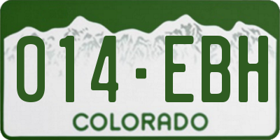 CO license plate 014EBH