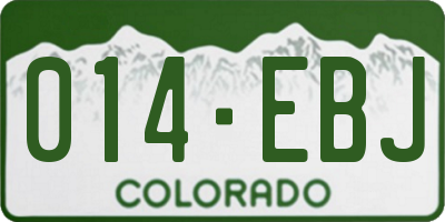 CO license plate 014EBJ