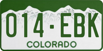 CO license plate 014EBK