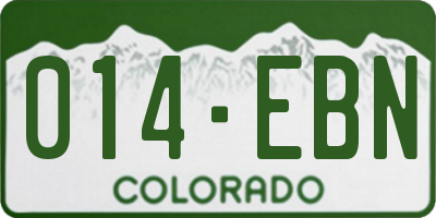 CO license plate 014EBN
