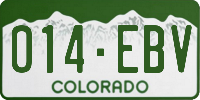 CO license plate 014EBV