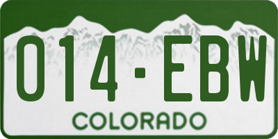 CO license plate 014EBW