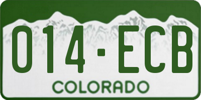 CO license plate 014ECB