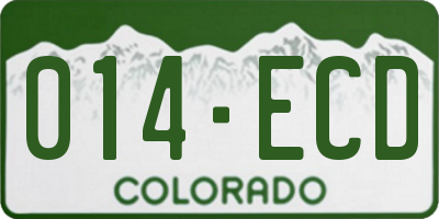CO license plate 014ECD