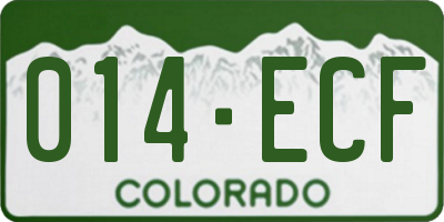 CO license plate 014ECF