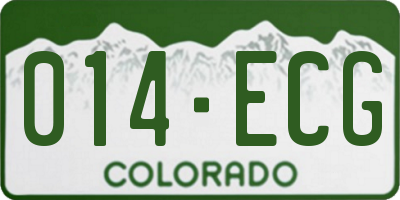 CO license plate 014ECG