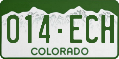 CO license plate 014ECH