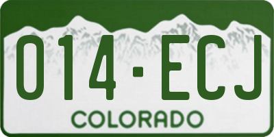 CO license plate 014ECJ