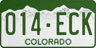 CO license plate 014ECK