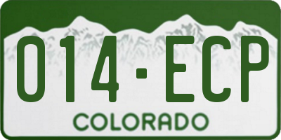 CO license plate 014ECP