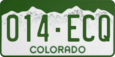 CO license plate 014ECQ