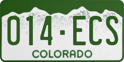 CO license plate 014ECS