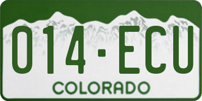 CO license plate 014ECU