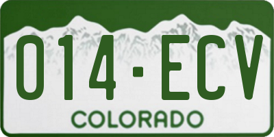 CO license plate 014ECV