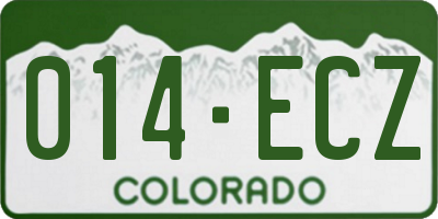 CO license plate 014ECZ
