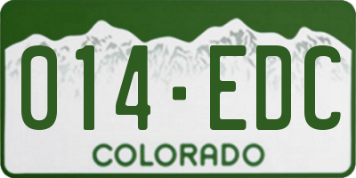 CO license plate 014EDC