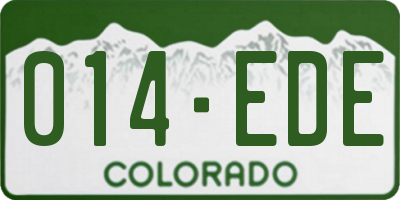 CO license plate 014EDE