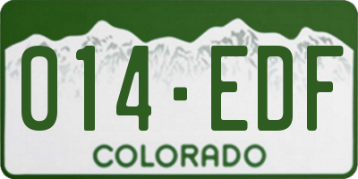 CO license plate 014EDF