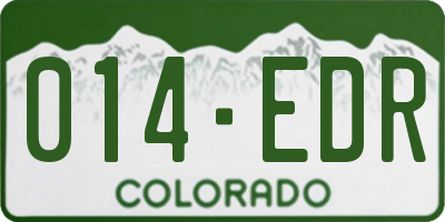 CO license plate 014EDR
