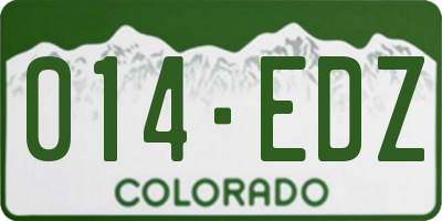 CO license plate 014EDZ