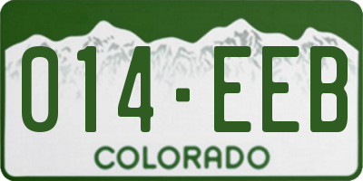 CO license plate 014EEB