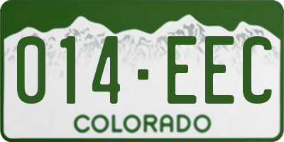 CO license plate 014EEC