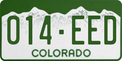 CO license plate 014EED