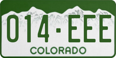 CO license plate 014EEE