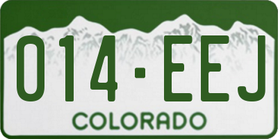 CO license plate 014EEJ