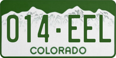 CO license plate 014EEL