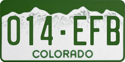 CO license plate 014EFB